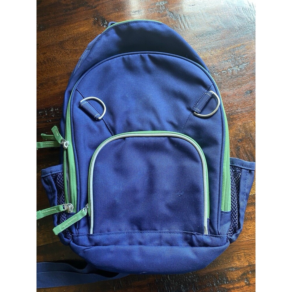 Pottery Barn Kids Backpack Solid Navy with Green Trim Mini Size School